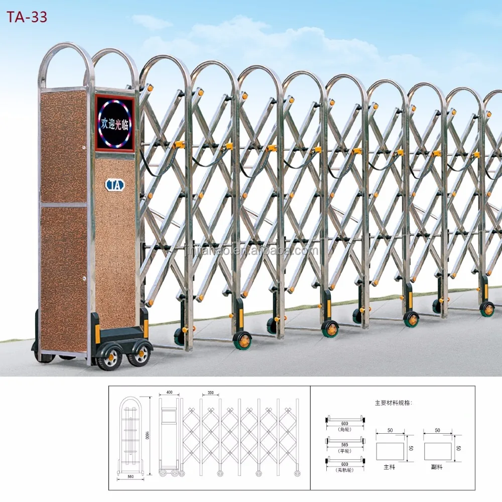 Industrial Trackless Intelligent Retractable Folding Expandable Gate