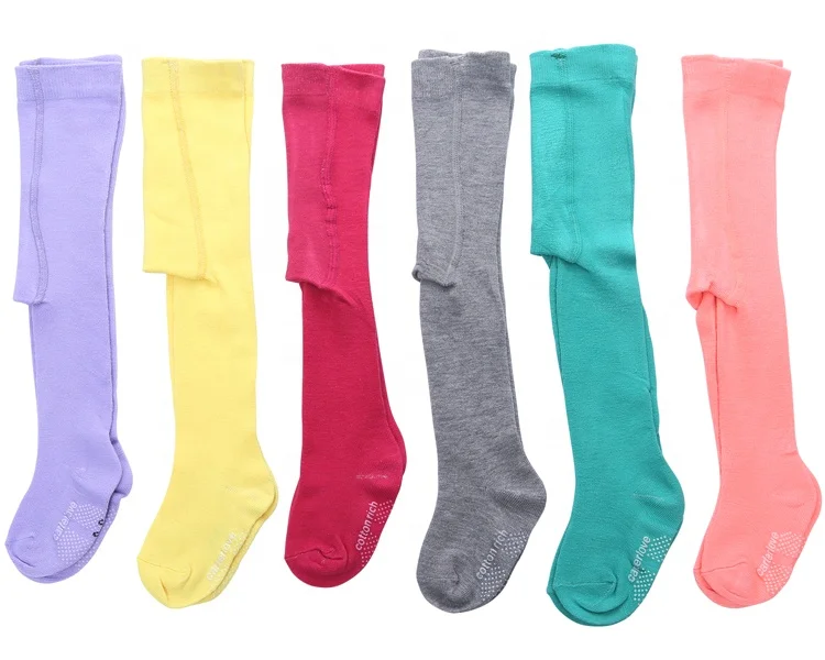 
 Лидер продаж, однотонные Нескользящие Детские хлопковые колготки  