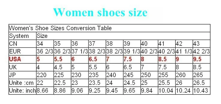 euro womens shoe sizes