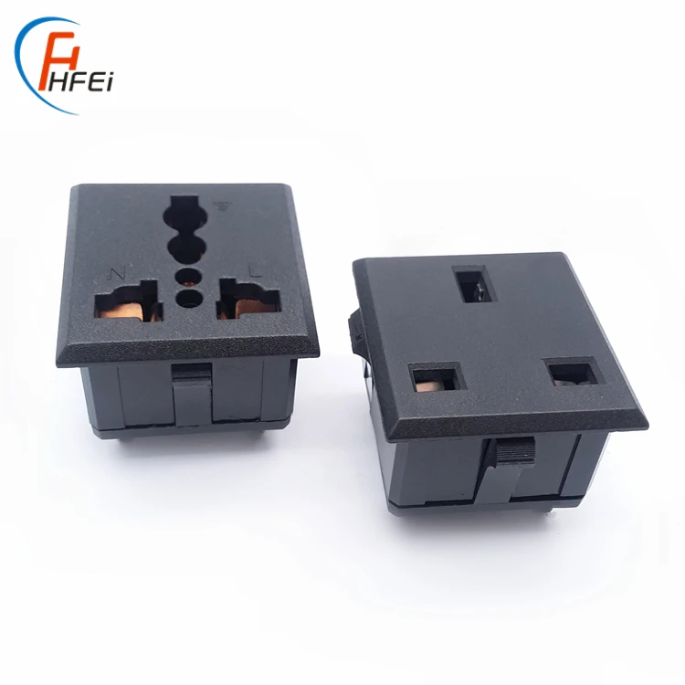 High Quality AC Power Inlet 2 Pin Embed Uk Plug Multi Plug Socket 16amp Female Industrial Wall 3 Pin Uk Socket