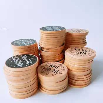 High Quality Grinding Disc/double Hole Diy Decoration Craft Wood Pieces baby monthly milestone craft wooden discs round blocks