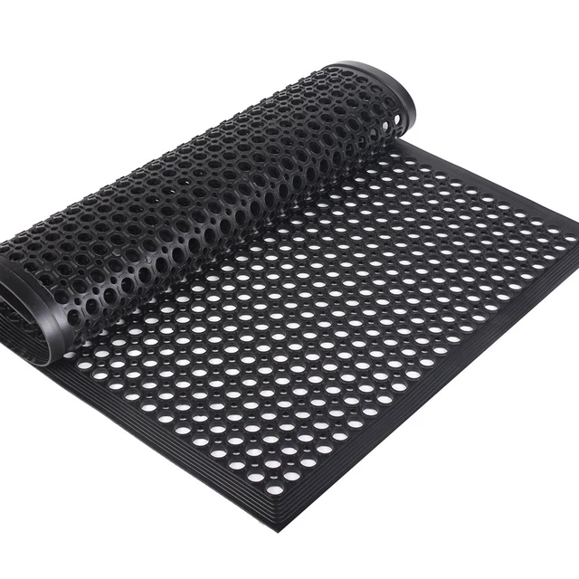 1/2" rubber anti fatigue kitchen perforated rubber mat with holes