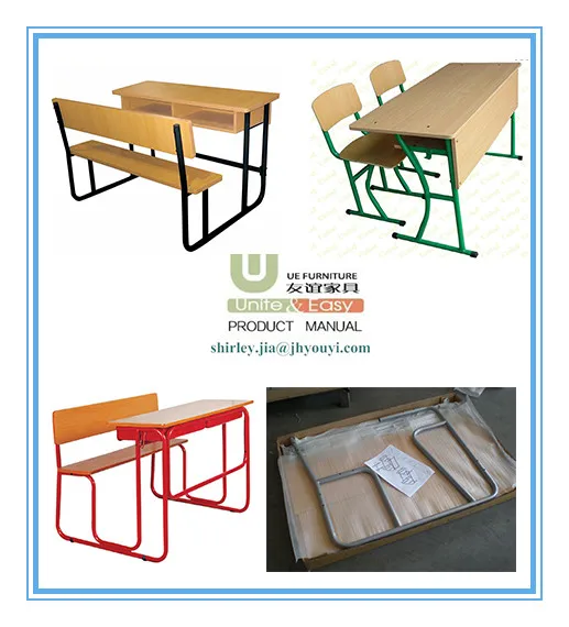 
China manufactory low MOQ cheap price school furniture folding table with chair for calssroom combine desk and chair 