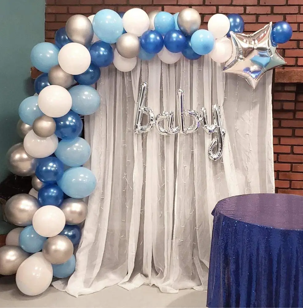 Blue and White Balloons Birthday Party Shower 100pcs pack FREE SHIPPING 