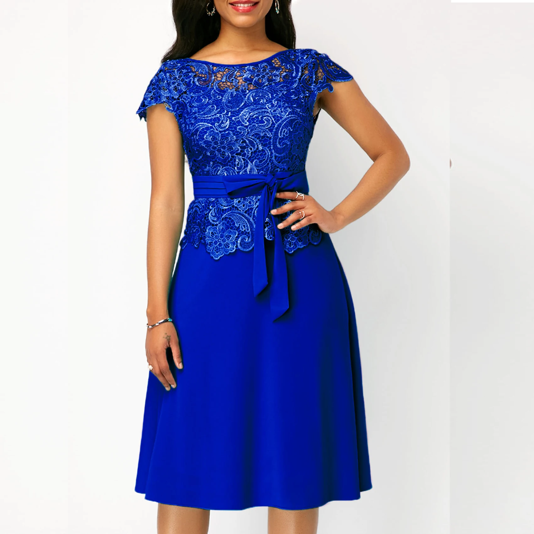elegant white dresses Bridesmay Cocktail for Women 2024 Wedding Guest Midi Dress with Black Long Sleeve Sheer Size:17