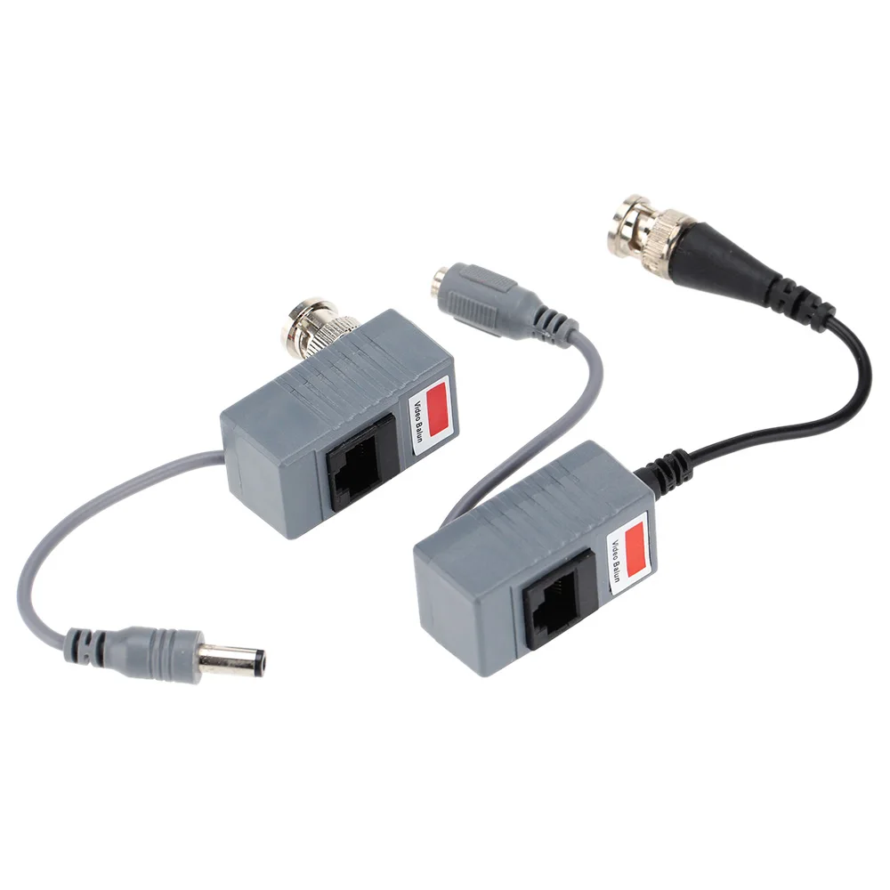 1 Pair BNC to RJ45 CAT5 Video  Power Balun UTP Connector for CCTV Cam Cable UK 