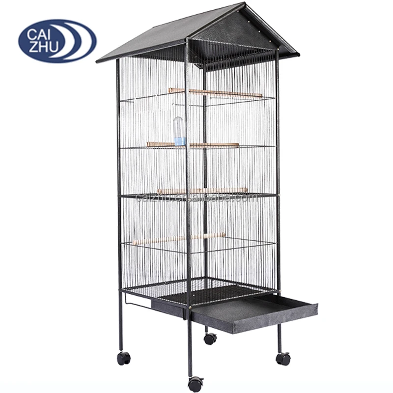 Curated visual reference: Backyard Large Bird Aviary With Noise Reduction Paneling Reference: Hammer Tone Black Top Roof Big Bird House Bird Cage