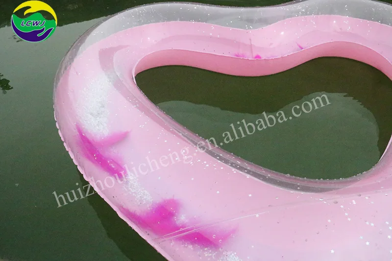 LC Pvc Inflatable Pool Float  clear Feather Ring Water Play Beach Floater Party Toys
