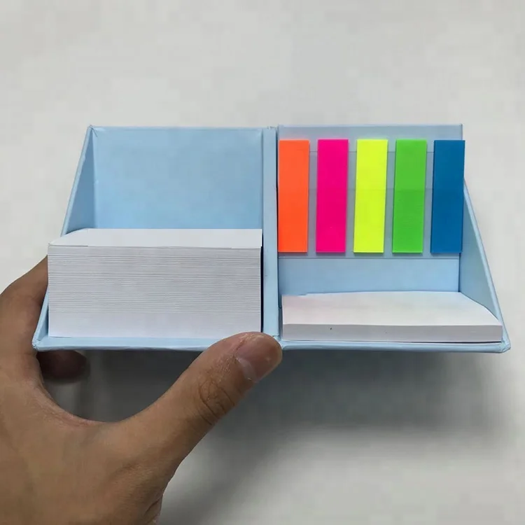 2022 пользовательский печатный логотип канцелярские товары Волшебные Липкие заметки бумажные флаги Коробка куб блокнот для записей