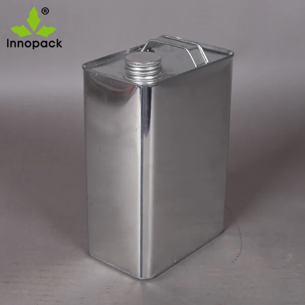 Screw Top Empty 5 LITRE Rectangular Metal Can for Engine Oil
