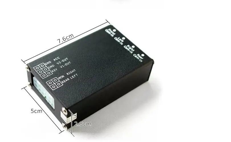 4 Channel Car Full Round View Car Camera Video Splitter Control Box Quad Camera Side View Camera Video Switcher Box System