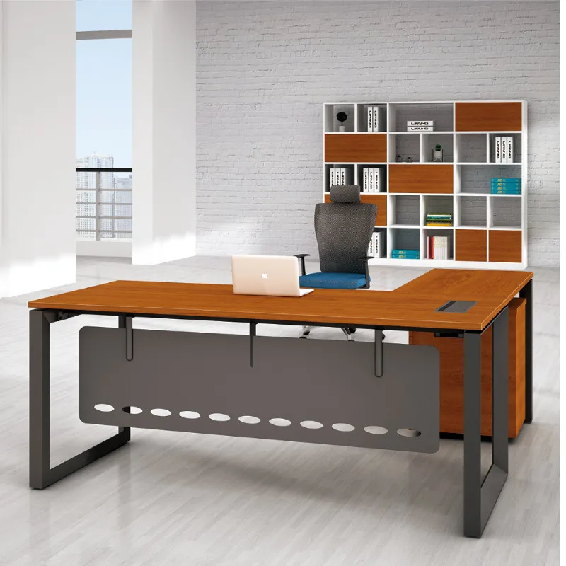 Single Computer Executive l Shape Steel Metal Legs Office