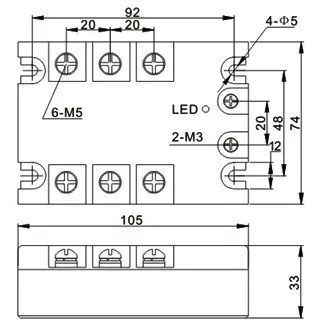 Ssr3 SSR3-60DA 60A 3 Phase 220vac Solid State Relay Ssr Power Factor ...