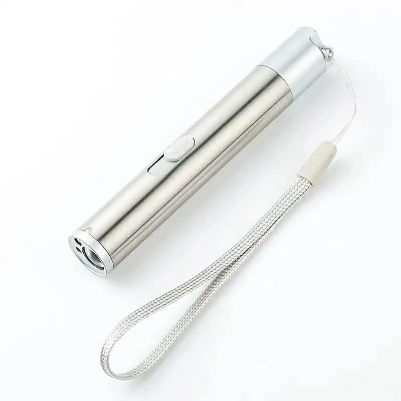 USB Rechargeable Multifunction 3in1 LED Laser UV Light Detection Pen Flashlight 