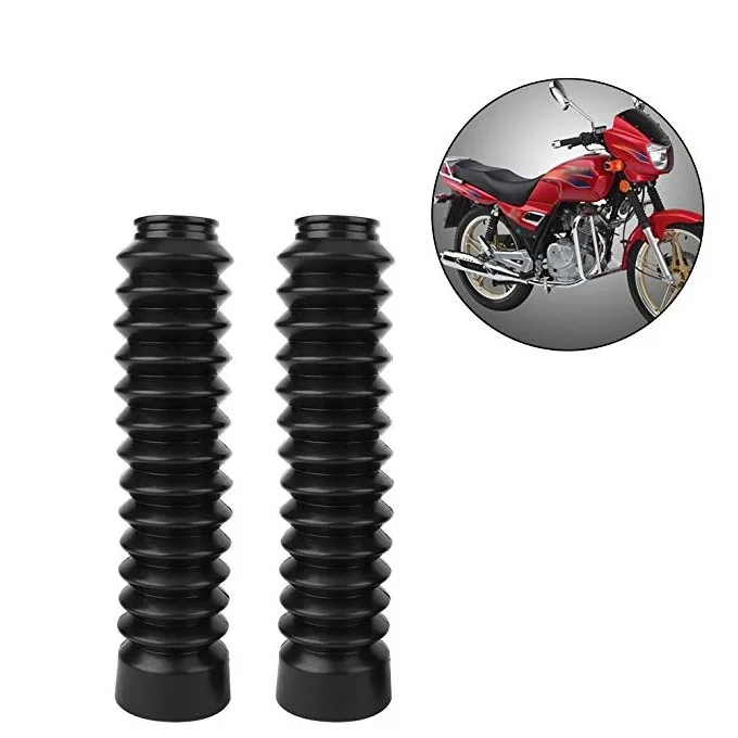 F FIERCE CYCLE Pair Black Universal Front Fork Boots Shock Absorber Covers Protector ABS Dust Guard for Motorcycle