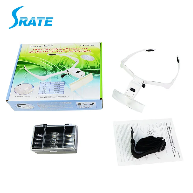 Magnifying glass led eyelash extension Loupe Lens Repair glasses magnifier 1.0X/1.5X/2.0X/2.5X/3.5X