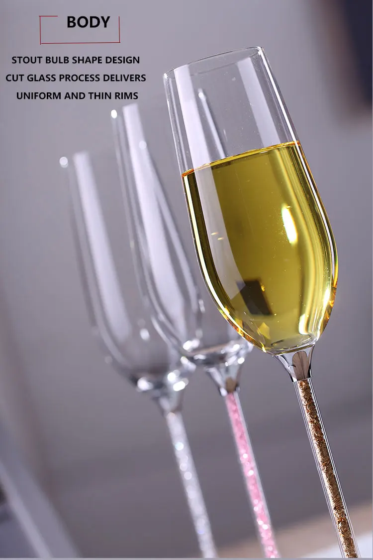 210ml Hand Blown Slender Straight Champagne Goblet /champagne Flute