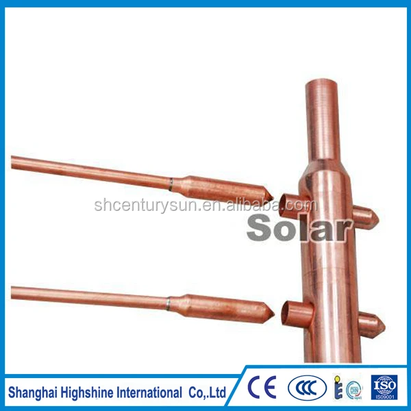 Different Size Header of Solar Heat Pipe for Pressure Solar Collector