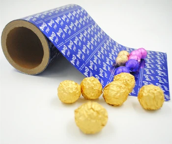 Printed Embossed Food grade aluminum foil candy chocolate wrapping paper