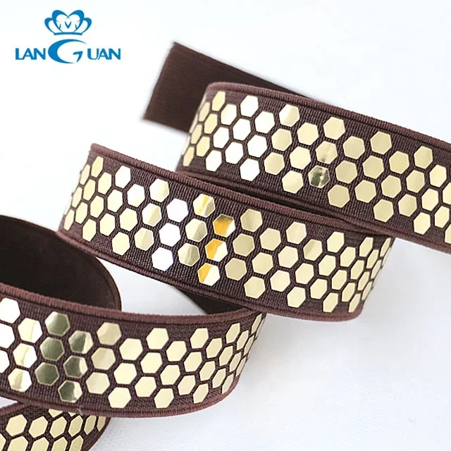 Rhinestone Woven Custom Elastic Band for Shoes Decoration