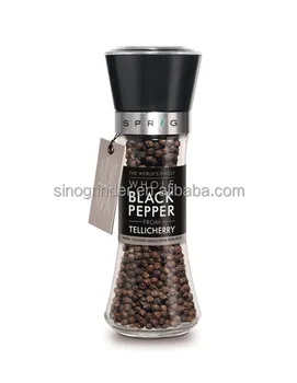 Hot Sale Wholesale 180ml Black And Clear Glass Mills Salt And Pepper Grinder Set With Manual LID