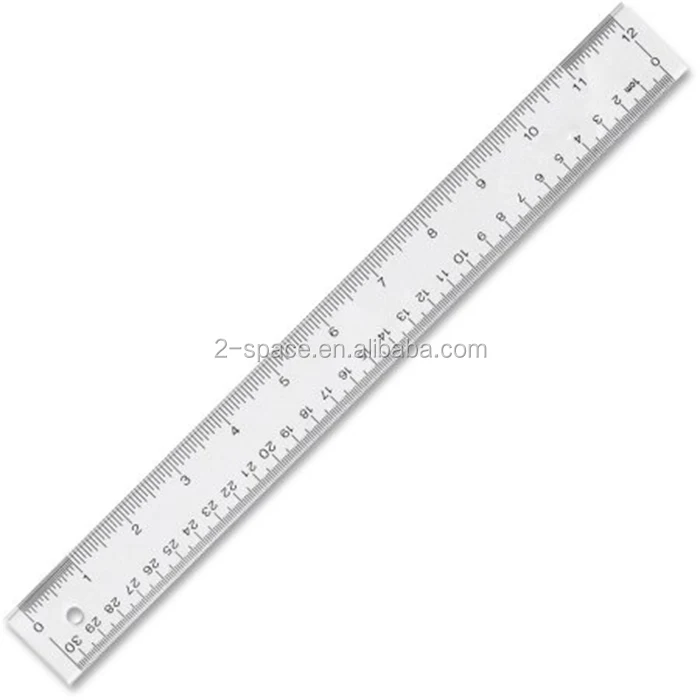 straight ruler dual english metric clear