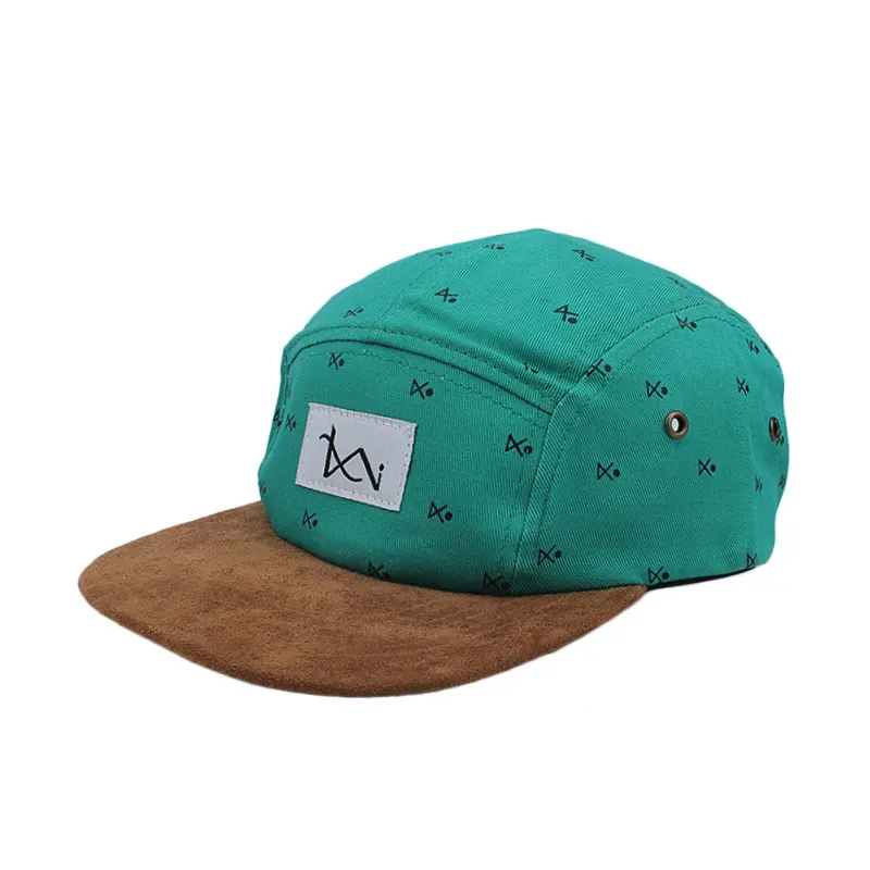 5 panel flat bill hat