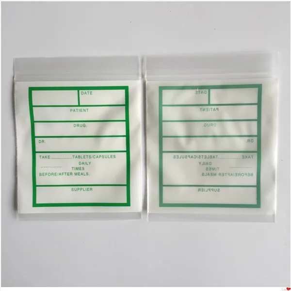 Medical 100% Ldpe Printed Pill Medicine Dispensing Envelope Packaging Reclosable Bag Medicine Organizer 6