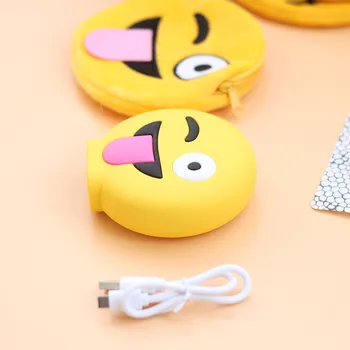 Custom universal soft PVC silicone poop out tongue and winking eye power banks and usb chargers