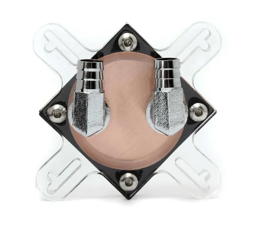 
С 2 хромированными медными смесителями 74x70x33 мм, красная медная основа, блок водяного охлаждения ЦП для радиатора ЦП компьютера 