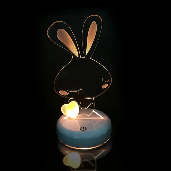 2019 Hot Sale Cute 3D LED Light Custom For Children Room Small NightLight Desk Lamp Creative Gifts