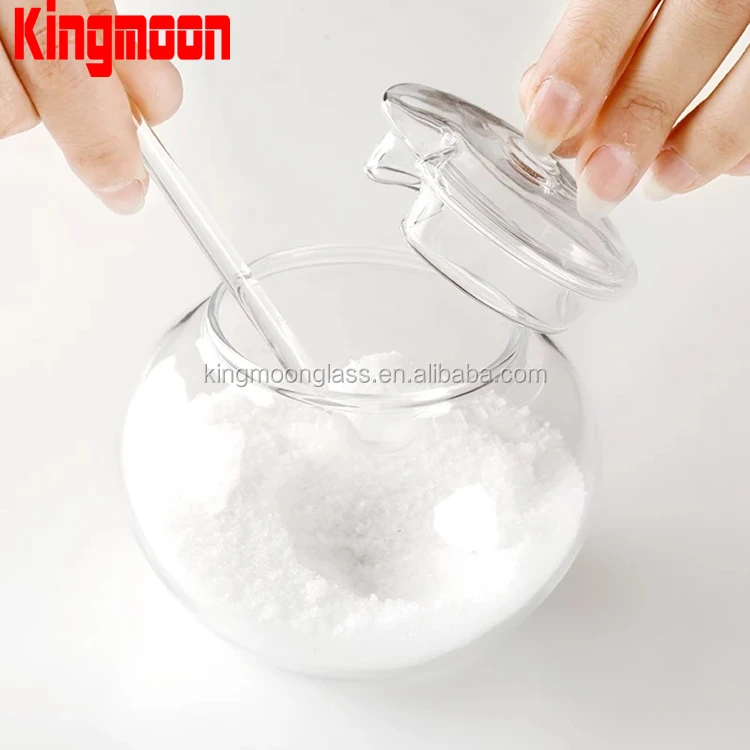 Condiment Pot Seasoning Glass Container Jar Salt Sugar Bowl Pepper Coffee Storage Organizer Spice Glass Food Hand Made Modern