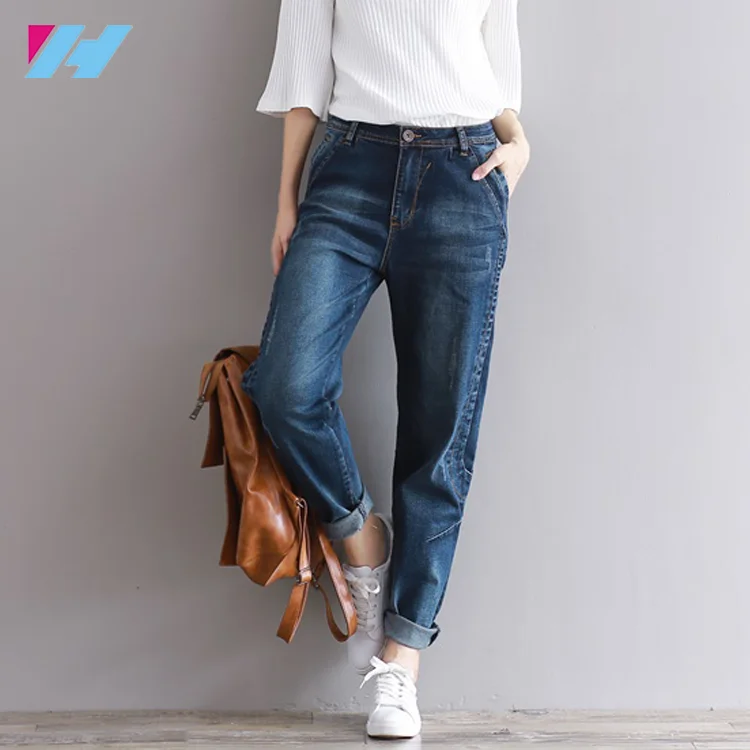 人気の最新デザインの女性ファッションパンツ快適なハイウエストビッグサイズルーズカジュアルジーンズ Buy ジーンズレディースジーンズ 女性のジーンズ デニムジーンズ Product On Alibaba Com