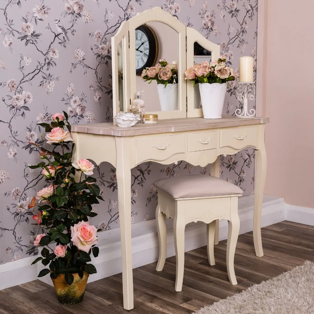 Dresser Solid Wood Dresser Bedroom Dresser Cream Dressing Table Set Mirror Stool Shabby Vintage Chic Bedroom Furniture Home Buy Nilkamal Furniture Home