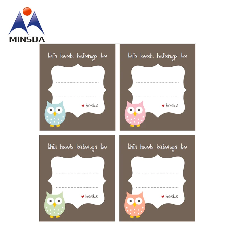Minsda Custom Book Name Self Adhesive Labels for School Kids