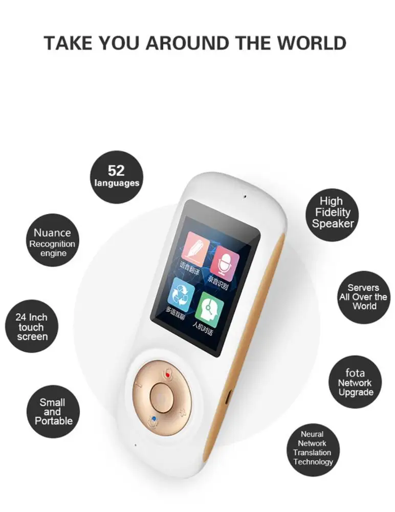 2019 Мини Портативный голосовой перевод машина Multi для 52 языков переводчик