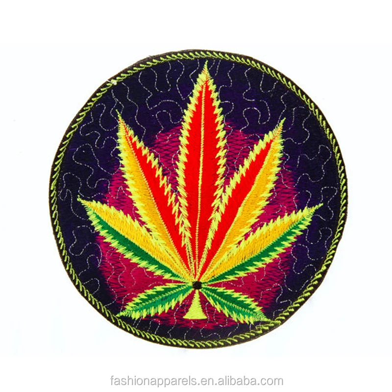 Marijuana  4" Round  Patch Embroidered customized color