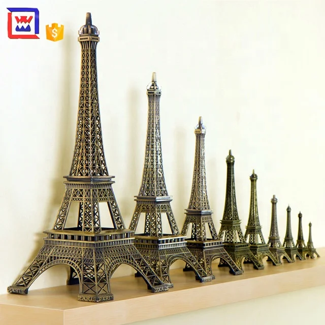 Metal Eiffel Tower Statue Figurine Replica Centerpiece Room Table Decor