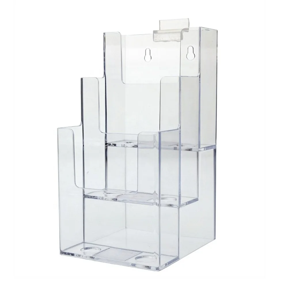 3 Tier Slatwall Brochure Holder Slat Wall 4x9 Clear Acrylic Brochure ...