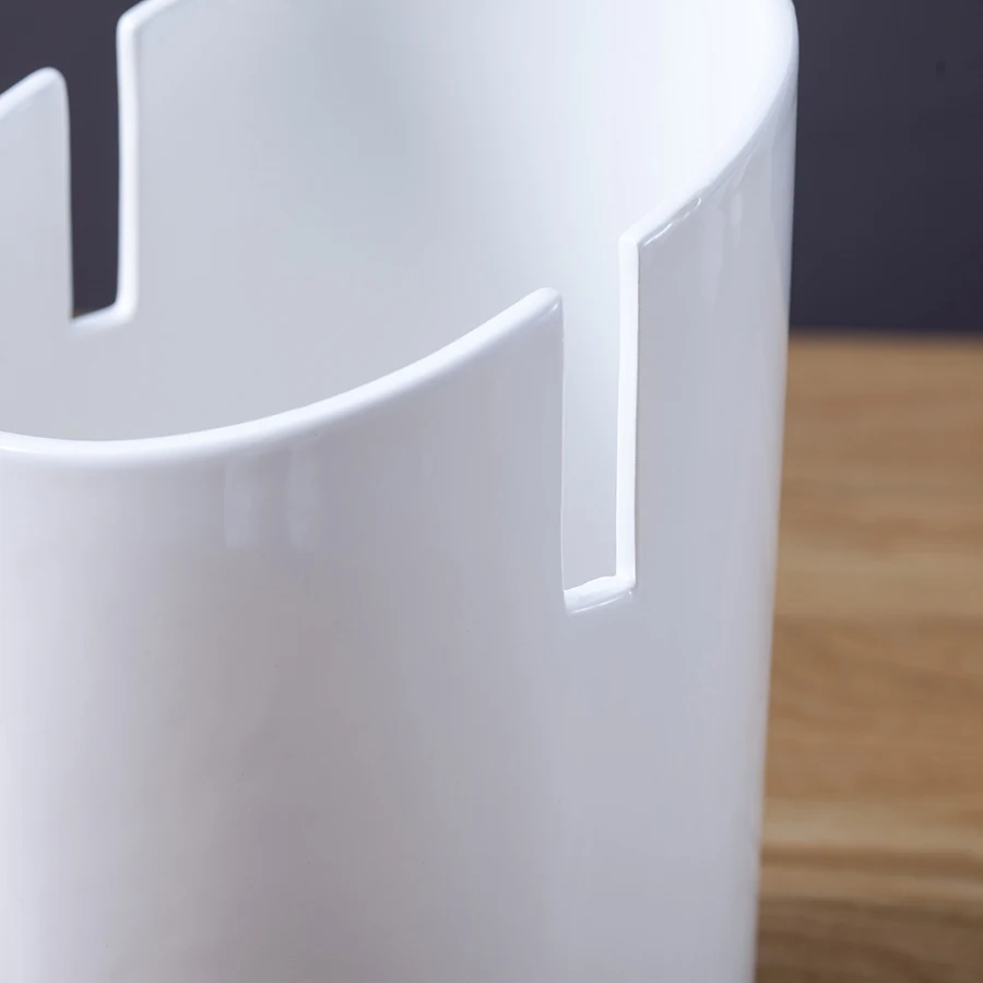 Keramische gebruiksvoorwerpenhouder, kookgebruiksvoorwerp houder voor aanrecht, lepel spatel houder voor aanrecht, groot keukengerei organizer Caddy Crock (5,2 x 6