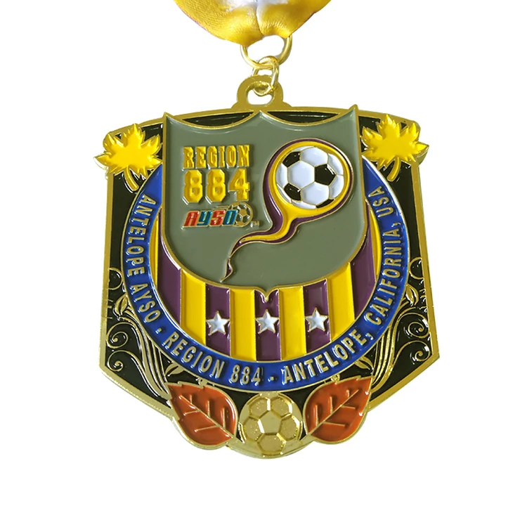 3d сделанная на заказ блестящая футбольная медаль