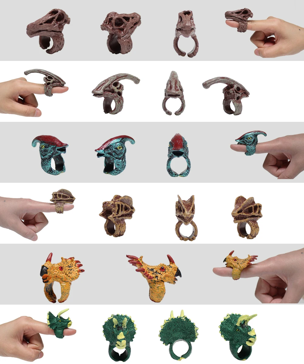 
12 видов разнообразных пластиковых очень дешевых игрушечных кольцевых динозавров для капсул и бомбочек для ванной 