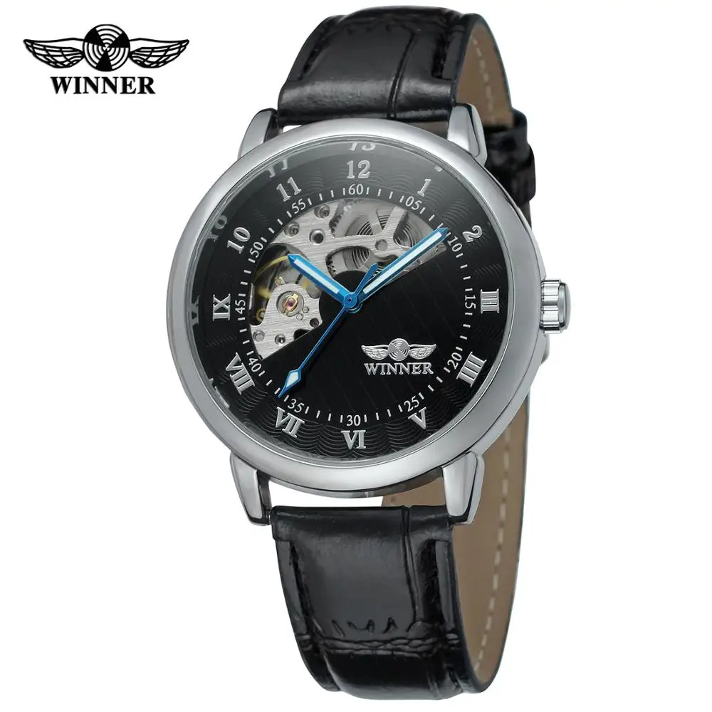 Luxury Gold Skeleton Leather Automatic Watch