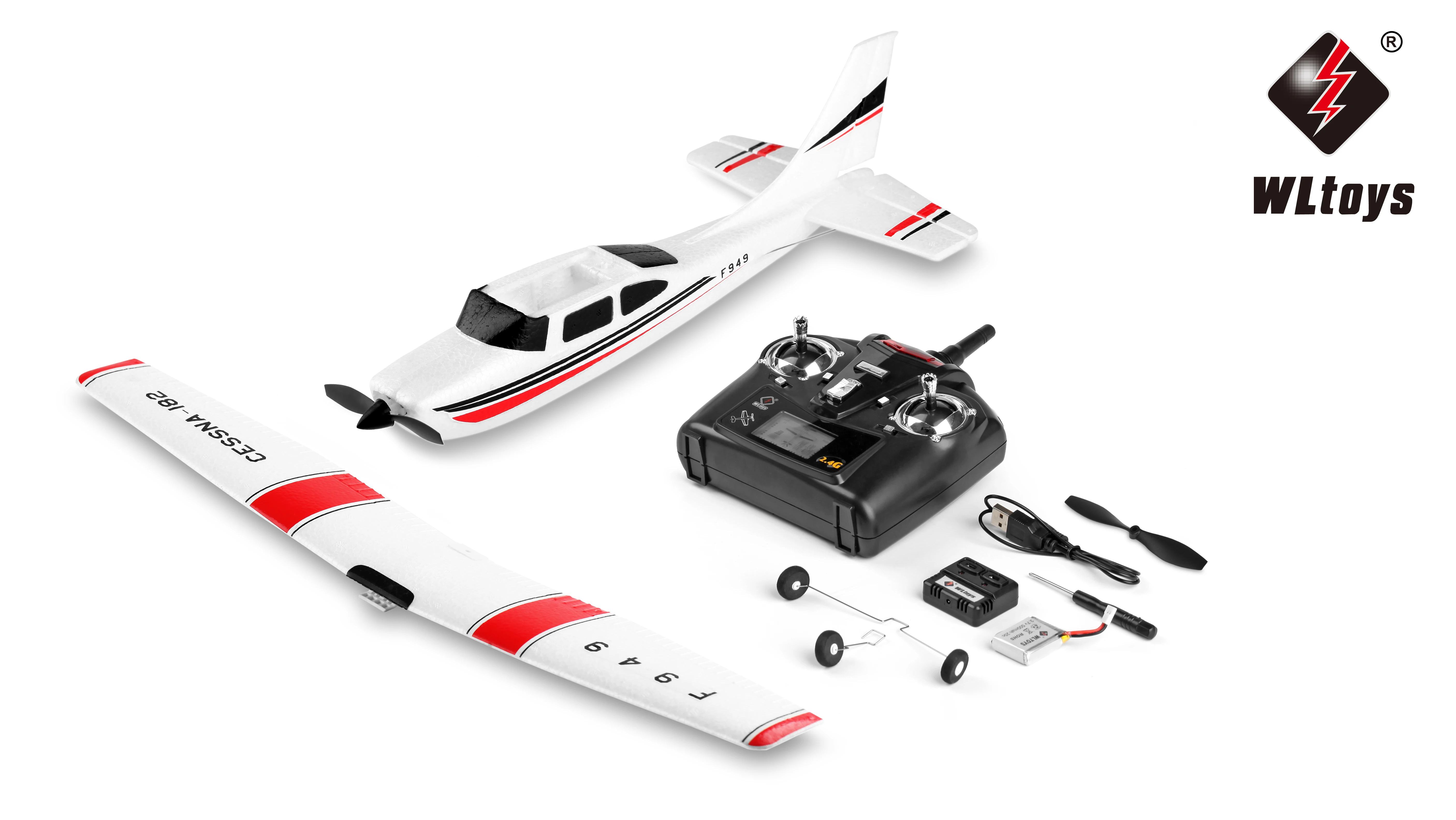 WLToys F949 2.4GHz Control 3CH Cessna-182 EEP Radio Control Aircraft Flying Plane Toys for Kids