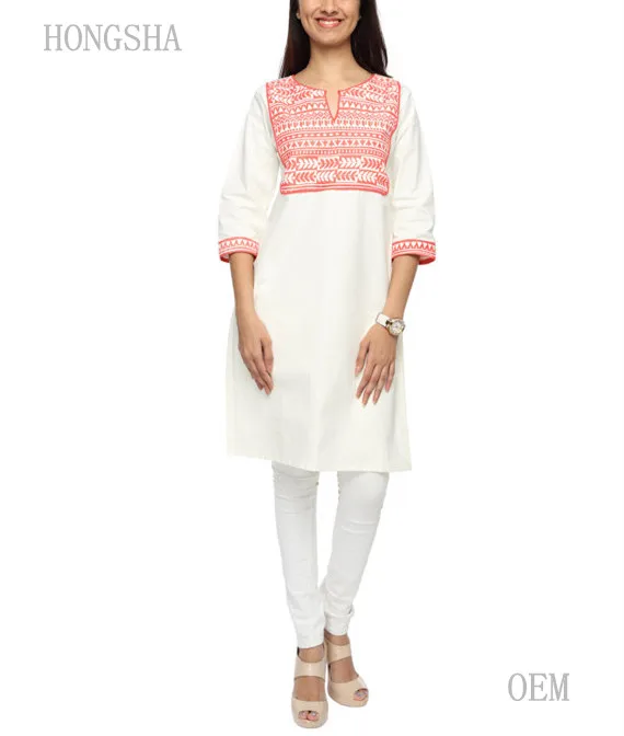 Ladies white shop kurta design