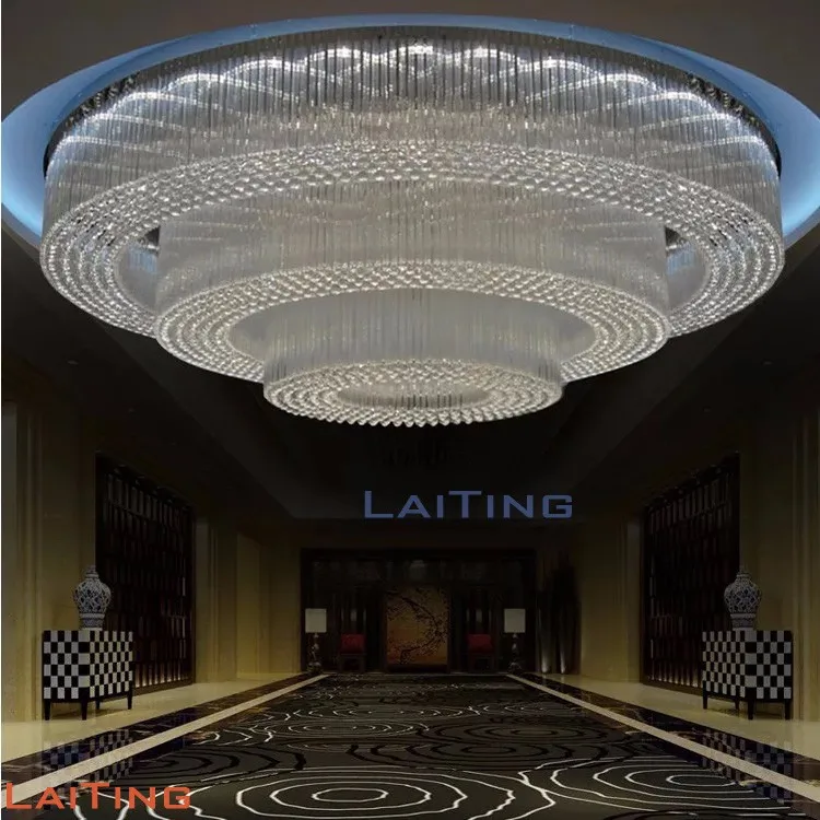 Top Quality Custom Large Project Restaurant Hotel Big Luxury Banquet Hall Ceiling Crystal Chandelier Light