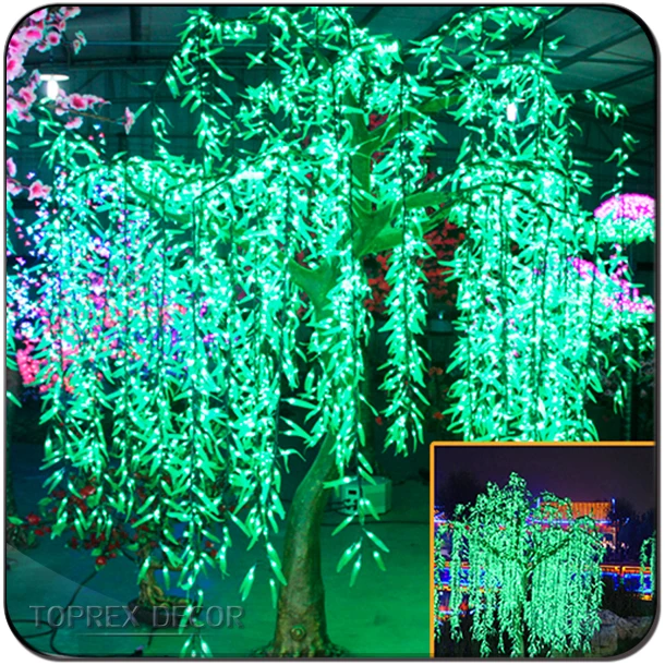Artificial Lighted Weeping Willow Tree LED Lights Styled String IP65 Rated Emitting Colors Including RGB Blue Warm White