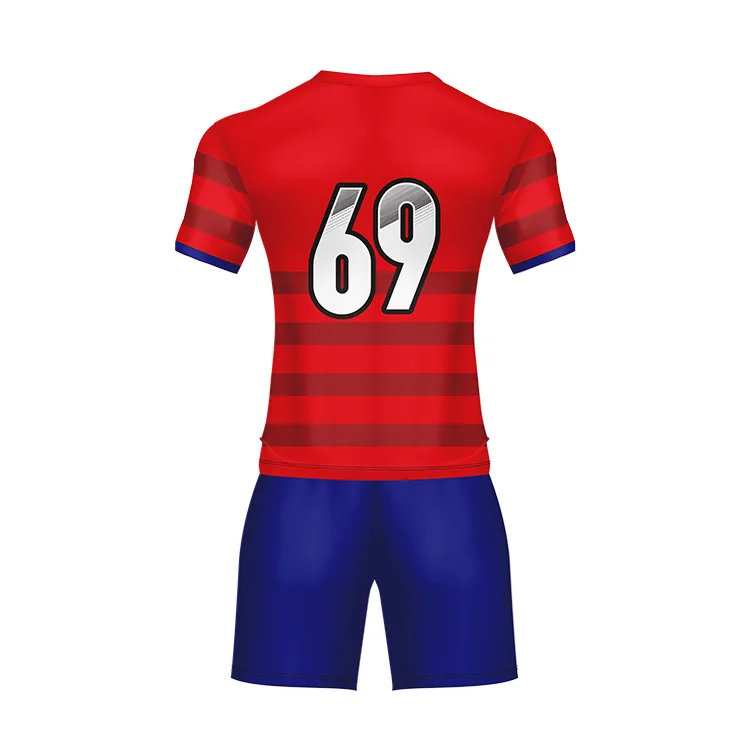 Source New Model Red And Blue Soccer Jersey With V Collar For Kids