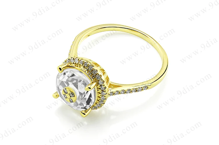 Best Selling AAA Quality Butterfly Tourmaline Pear Cut Diamond 14K Yellow Gold Gemstone Ring for Wedding & Anniversary