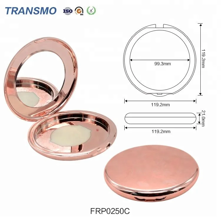 Custom Rose Gold Compact Powder Empty Case Recyclable Pressed Powder Packaging for Cosmetics Lotion Customizable Pressed Powder